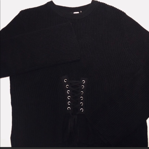 H&M Black Corset Sweater - Picture 1 of 5